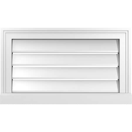 Ekena Millwork Vertical Surface Mount PVC Gable Vent: Functional, w/ 2"W x 2"P Brickmould Sill Frame, 24"W x 14"H GVPVE24X1403SF